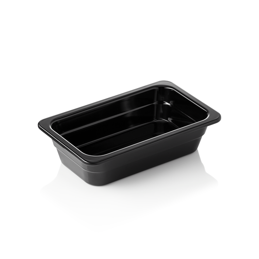 GN Behälter 1/4 GN 65 Black, 065 mm, schwarz, Melamin 