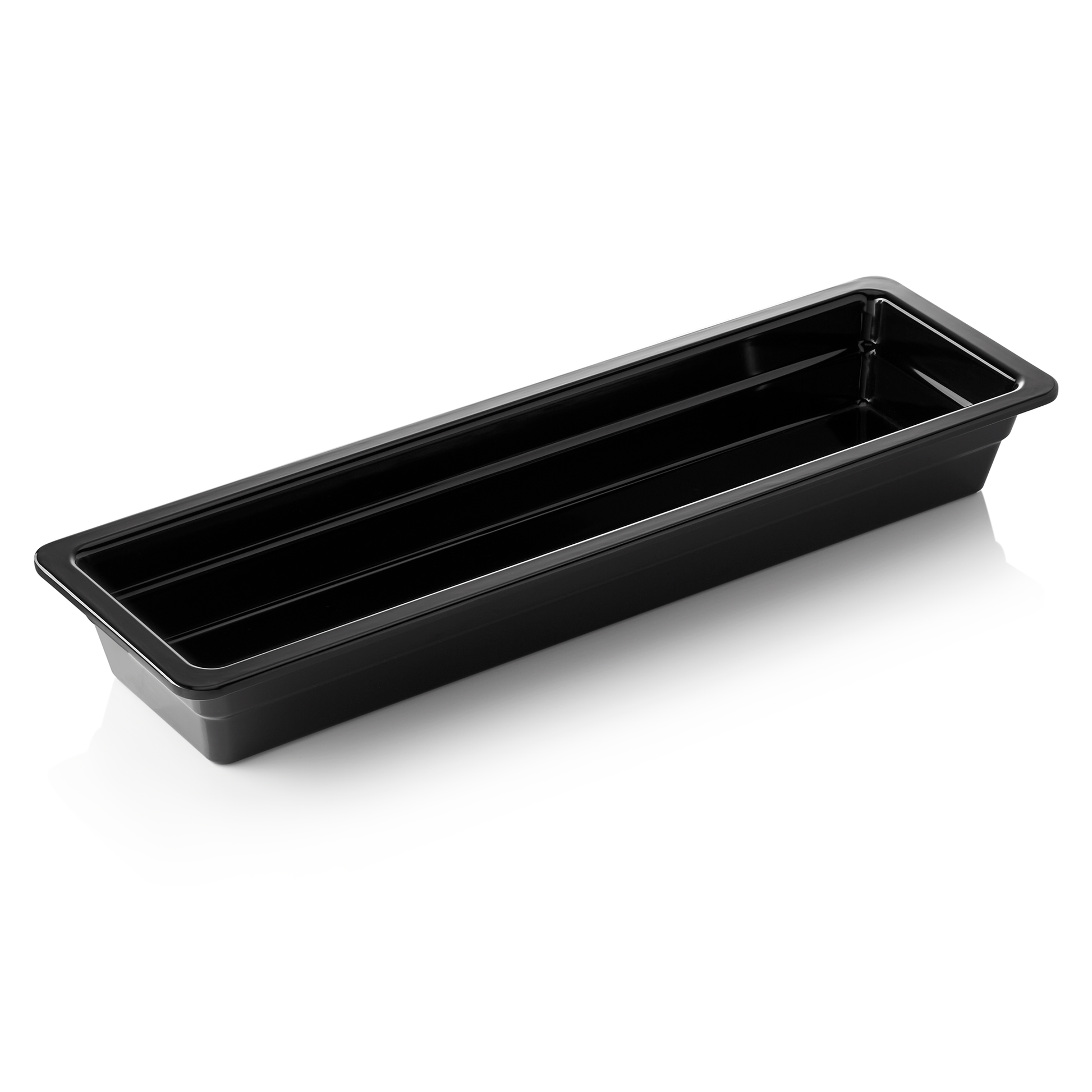 GN Behälter 2/4 GN 65 Black, 065 mm, schwarz, Melamin 