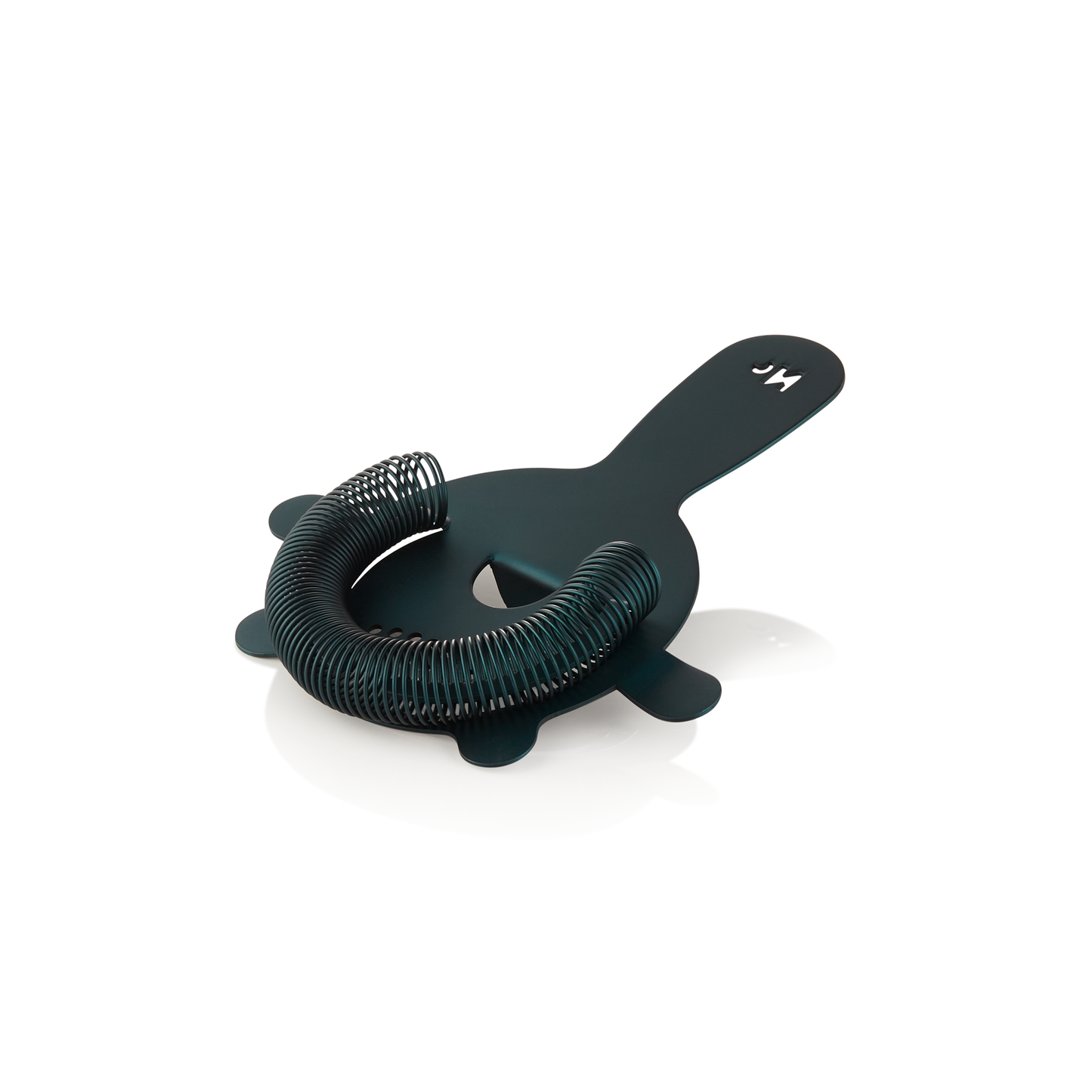 Barsieb Nocturn mit Feder, 4 Zinken, Ø 8 cm, blau matt - HLC, Chromnickelstahl 18/10 