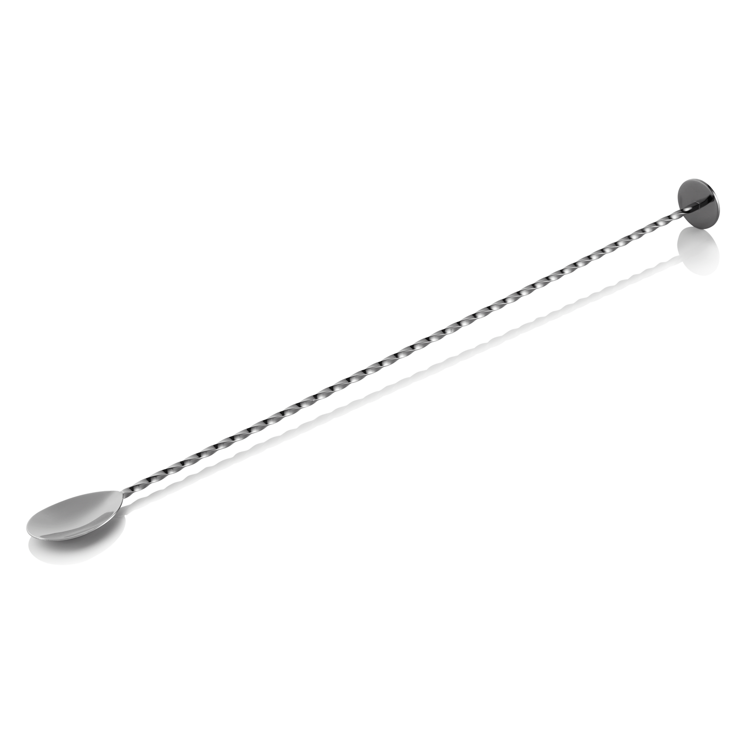 Barlöffel Twisted Nocturn, mit Stößelende, 40 cm, gun metal, Chromnickelstahl 18/10 