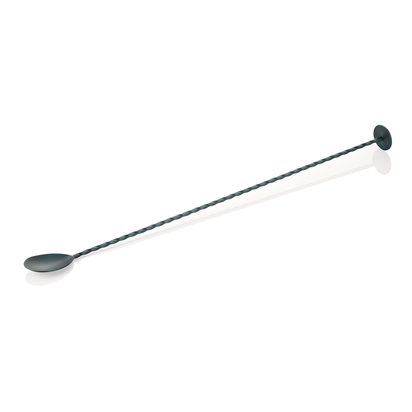 Barlöffel Twisted Nocturn, mit Stößelende, 40 cm, blau matt - HLC, Chromnickelstahl 18/10 