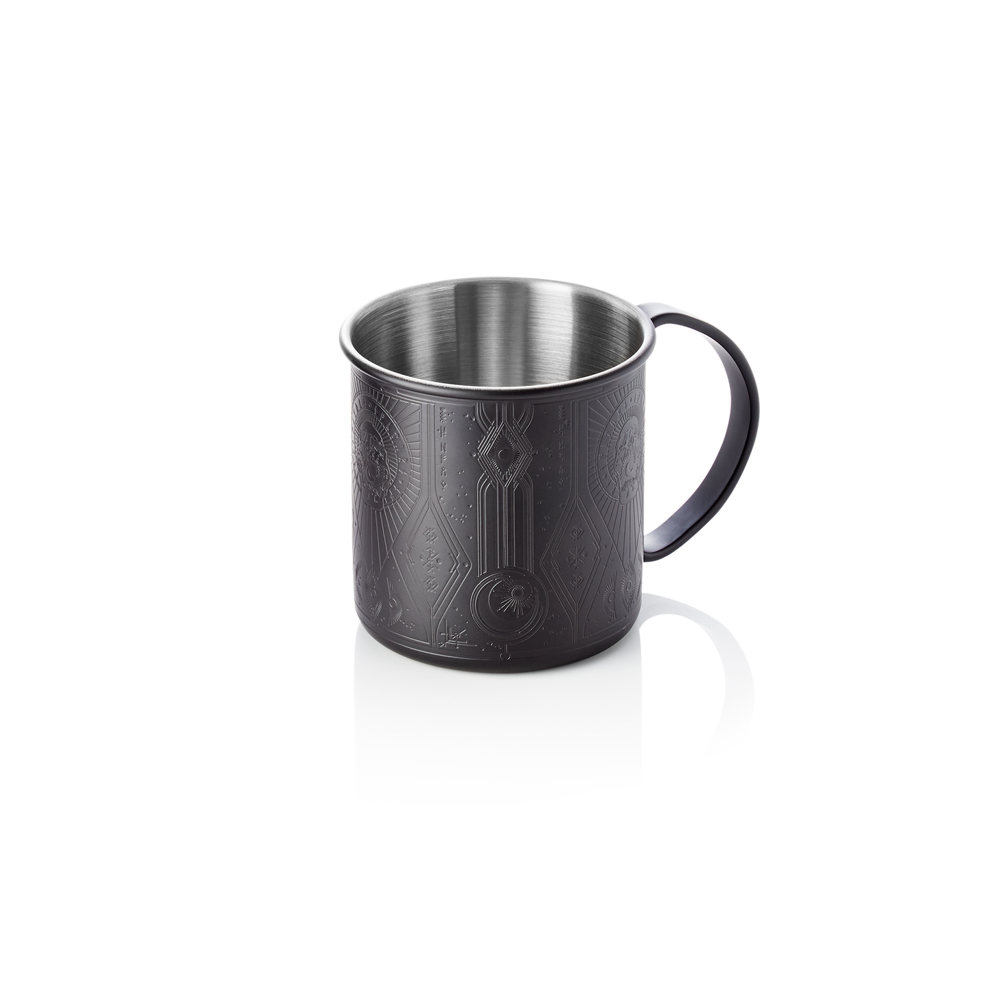Moscow Mule Tattoo Nocturn, 0,45 ltr., Ø 9 cm, Höhe 9 cm, schwarz matt, Chromnickelstahl 18/10 