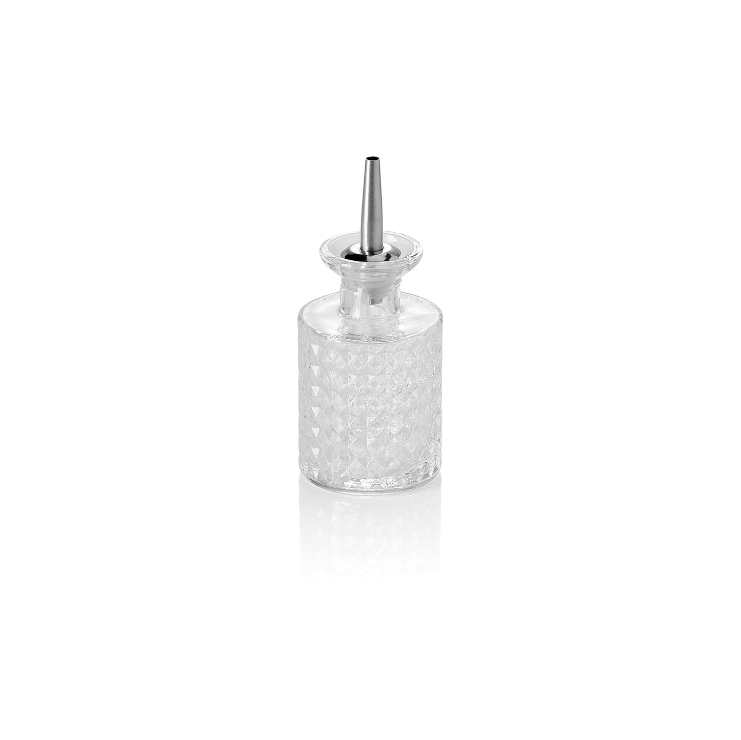 Bitterflasche Nocturn, 0,15 ltr., Ø 6,5 cm, Höhe 10,5 cm, Glas, Edelstahl 