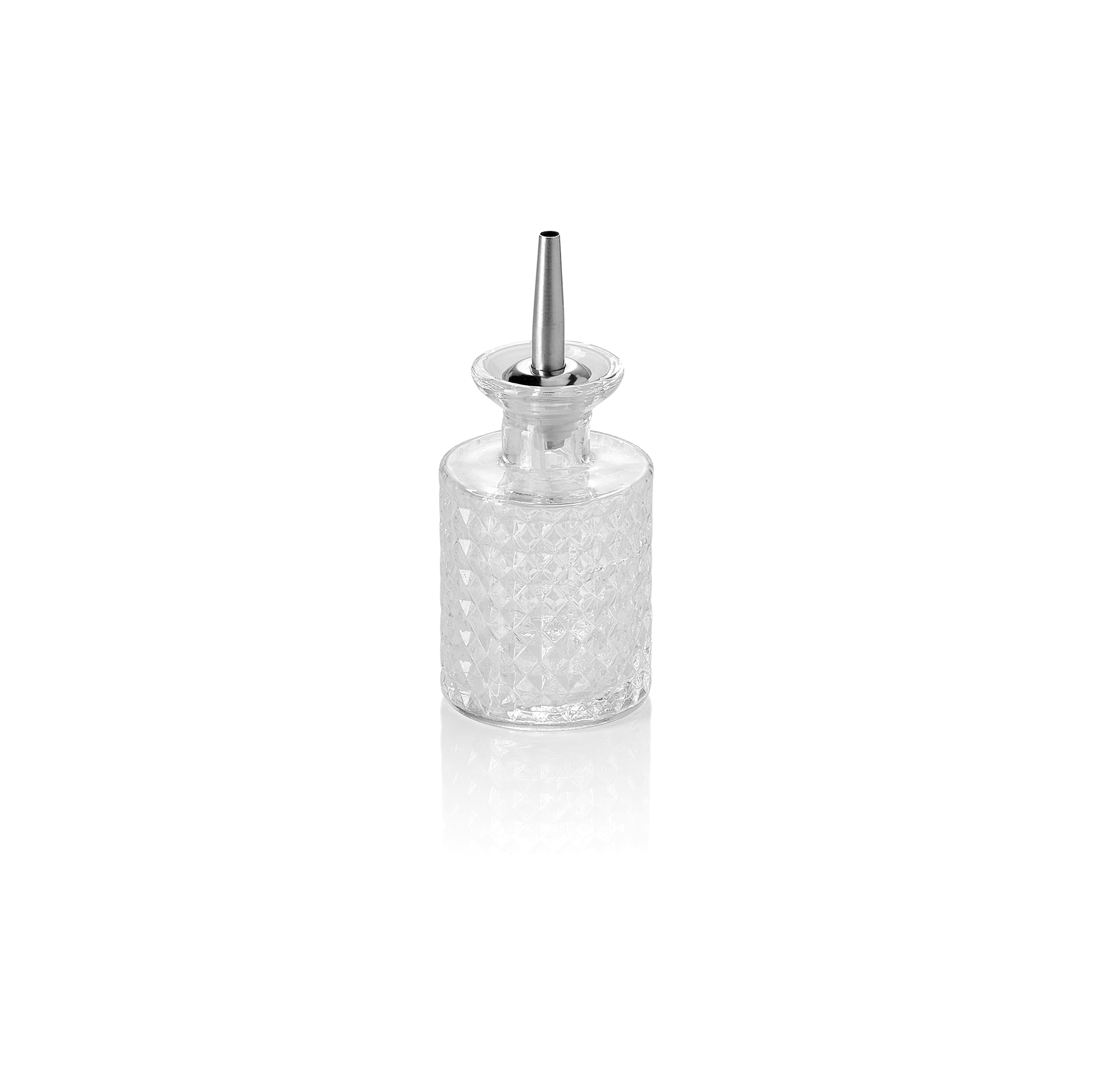 Bitterflasche Nocturn, 0,15 ltr., Ø 6,5 cm, Höhe 10,5 cm, Glas, Edelstahl 