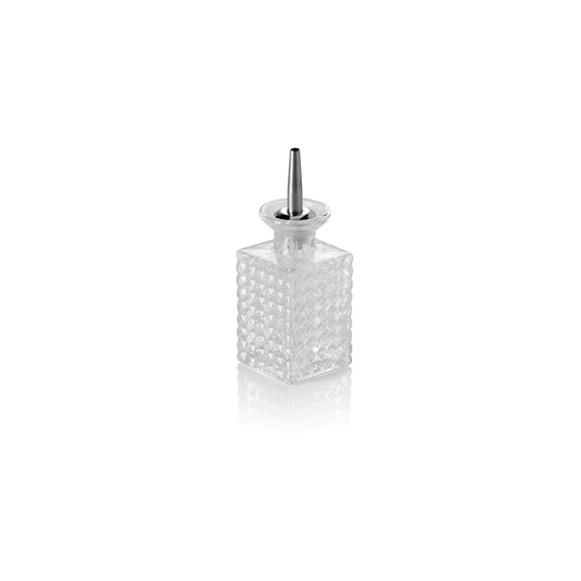 Bitterflasche Nocturn, 0,13 ltr., 5,5 x 5,5 x 10,5 cm, Glas, Edelstahl 