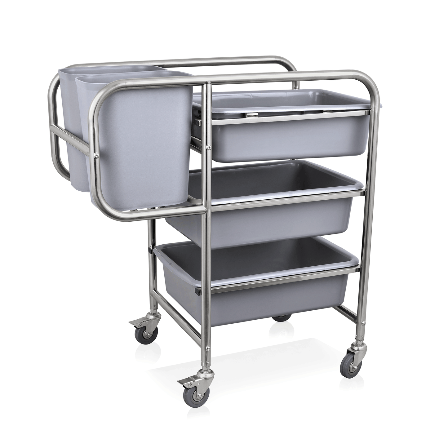 Geschirrabräumwagen, 80 x 44 x 93 cm, Chromnickelstahl, Polypropylen 