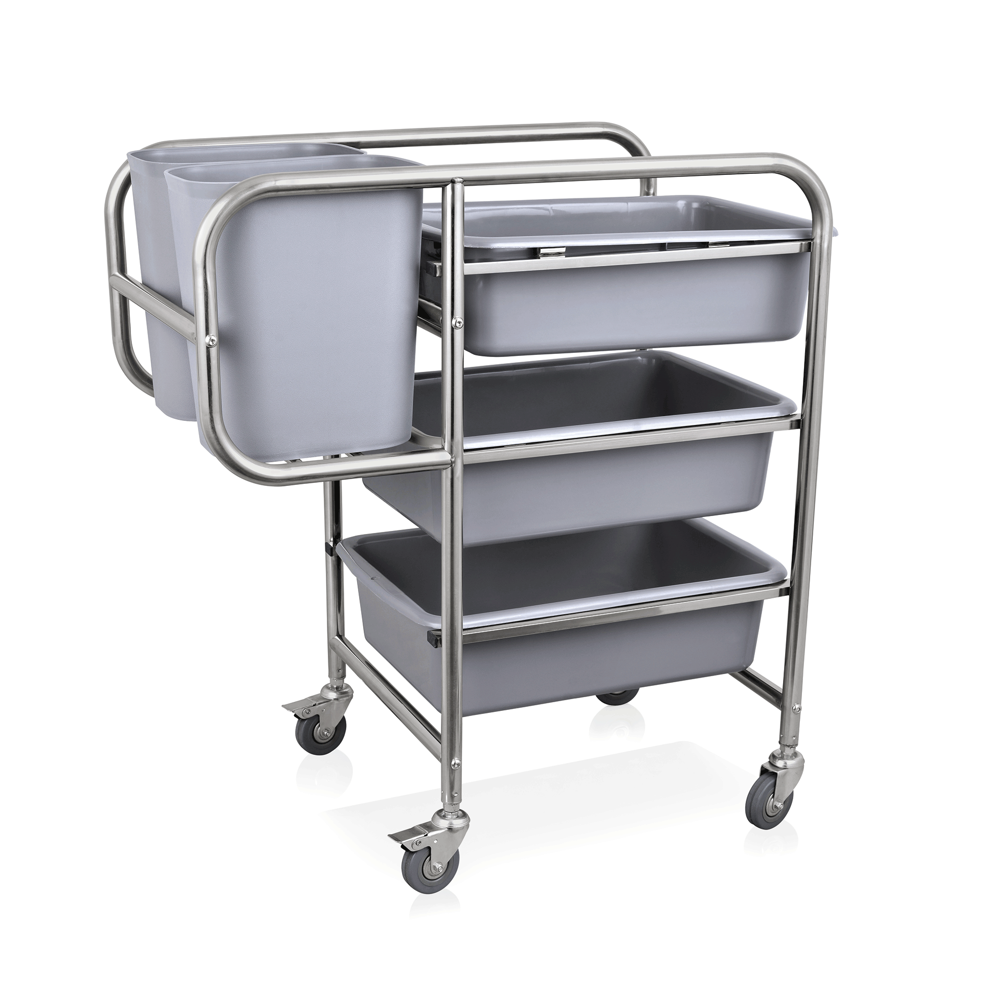 Geschirrabräumwagen, 80 x 44 x 93 cm, Chromnickelstahl, Polypropylen 