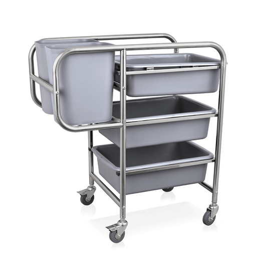 Geschirrabräumwagen, 80 x 44 x 93 cm, Chromnickelstahl, Polypropylen 