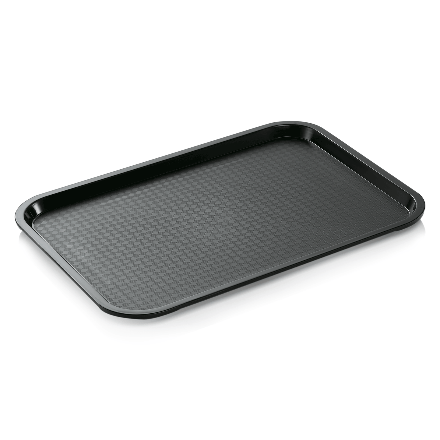 Fast Food Tablett, 35 x 27 x 2 cm, schwarz, Polypropylen 