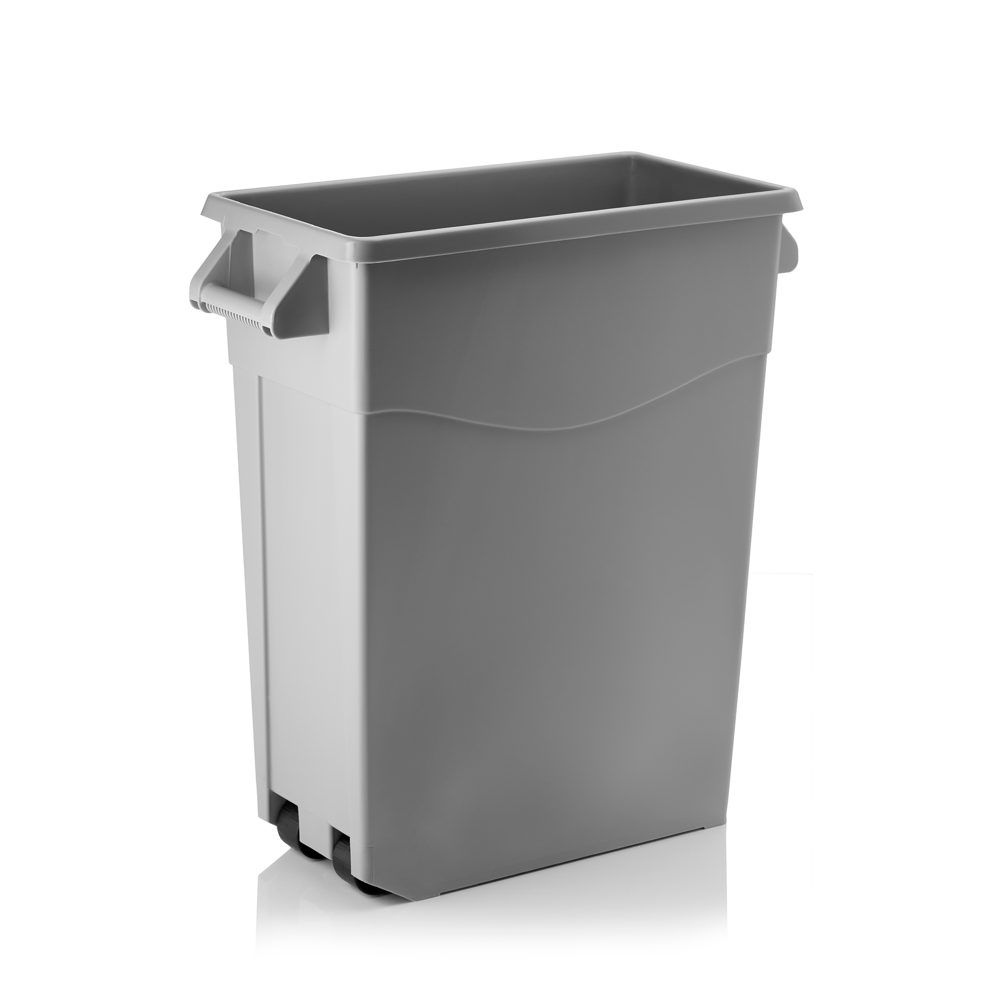 Abfallbehälter, 65 ltr., 61 x 27,5 x 67 cm, Mit Griff und 2 Rollen, Polypropylen 
