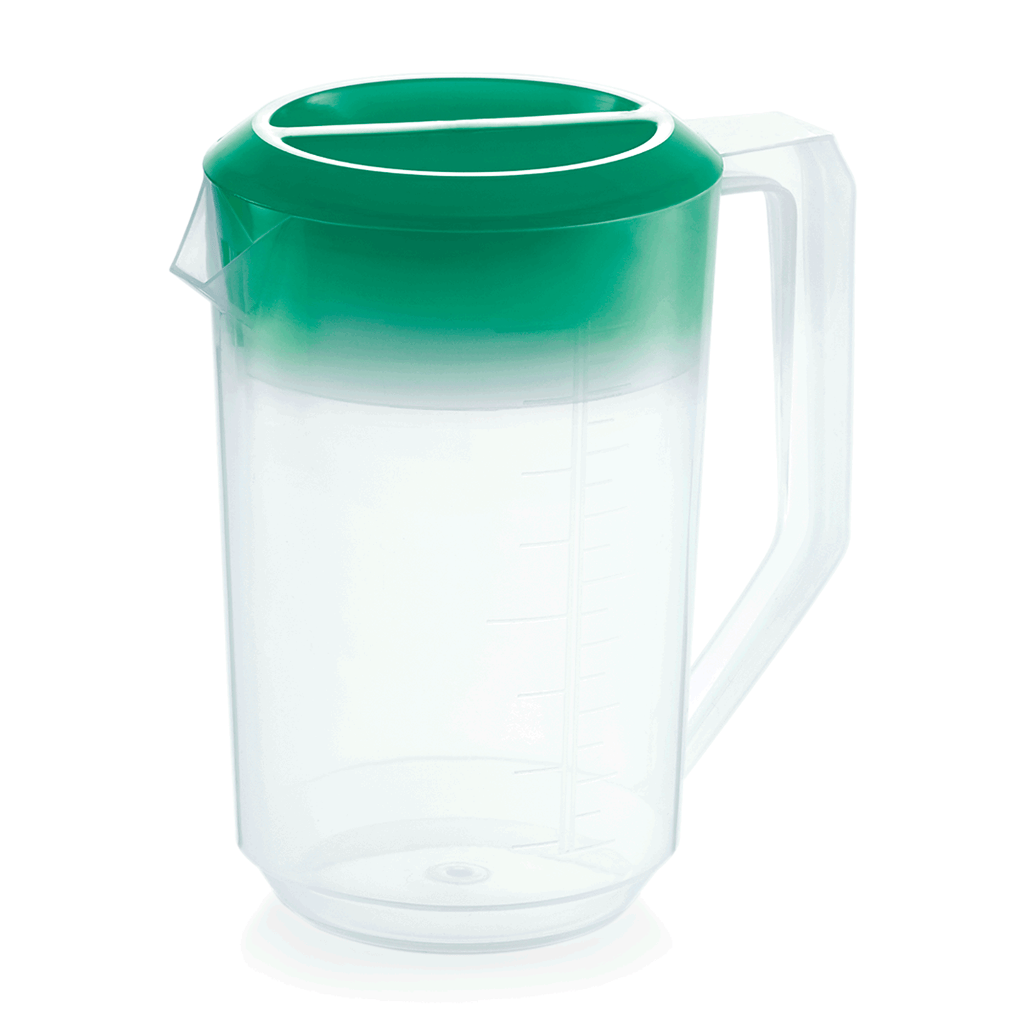Kanne mit grünem Deckel, 1,8 ltr., Skalierung 100 ml, Polypropylen 