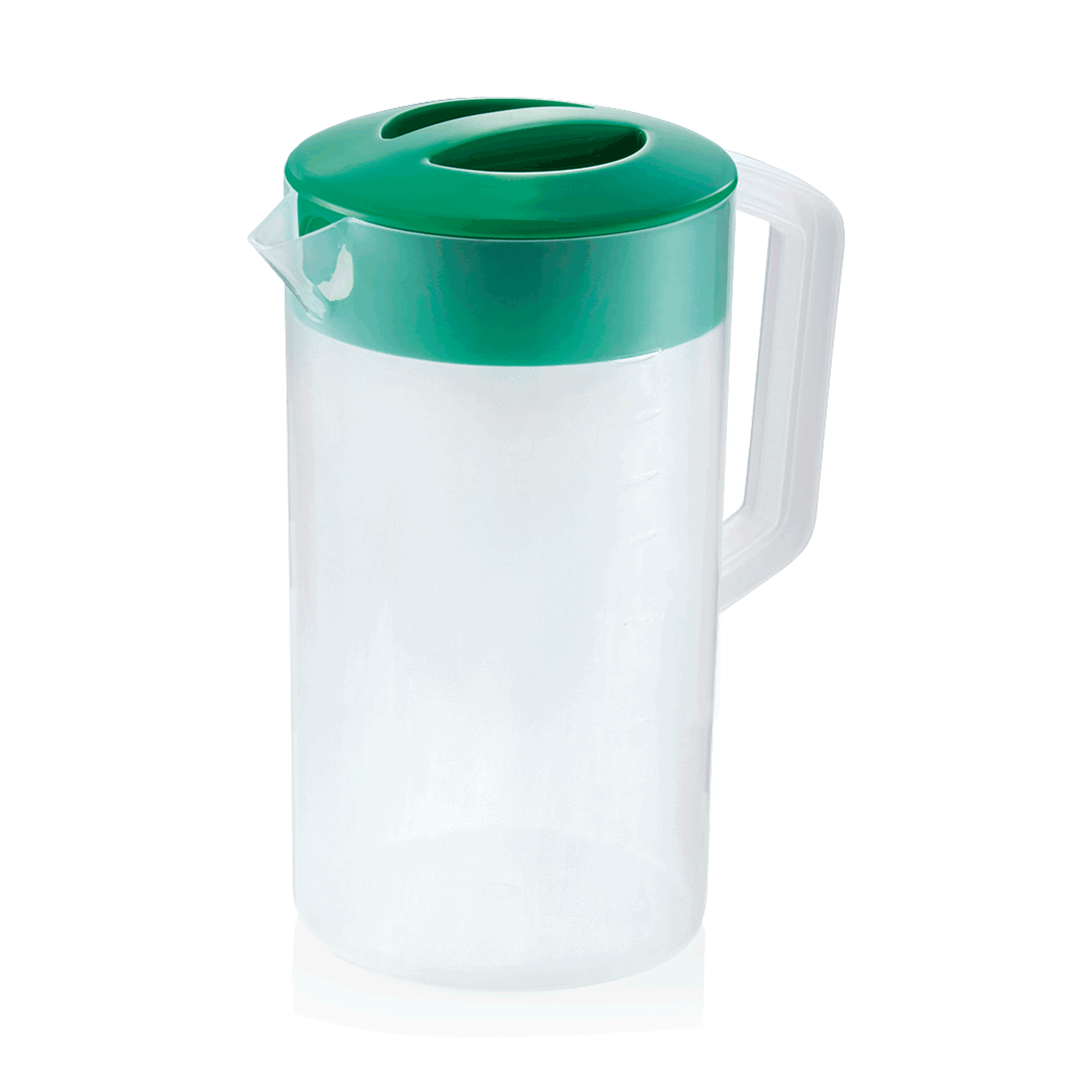 Kanne mit grünem Deckel, 2,5 ltr., Skalierung 250 ml, Polypropylen 