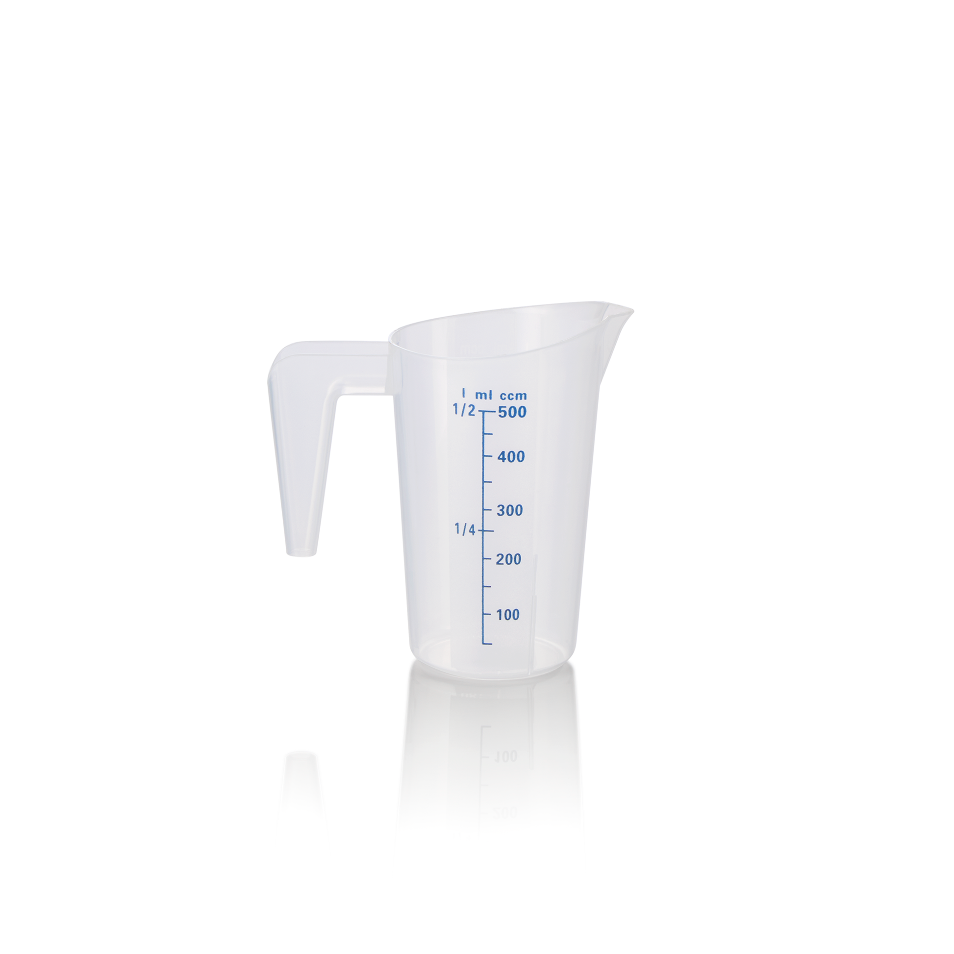 Messbecher, Ø 10 cm, 0,5 ltr., mit 50 ml Skalierung, Polypropylen 