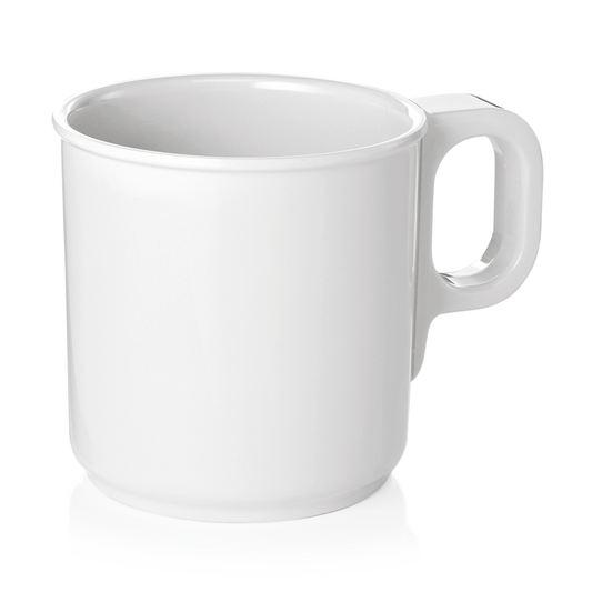 Becher Set, 250 ml, weiß, Set á 12 Stück, Melamin  