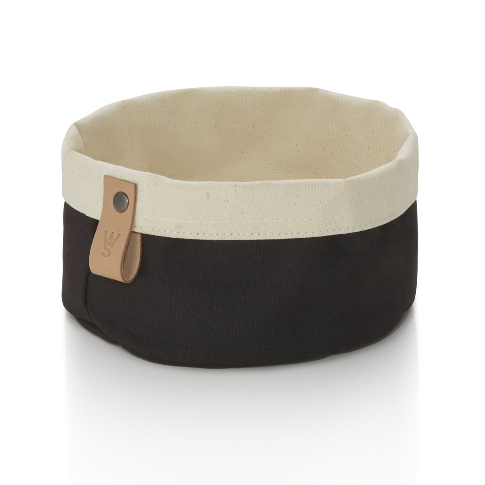 Brottasche Flip Cotton, Ø 17 cm, Höhe 11 cm, schwarz/cream, Canvas 