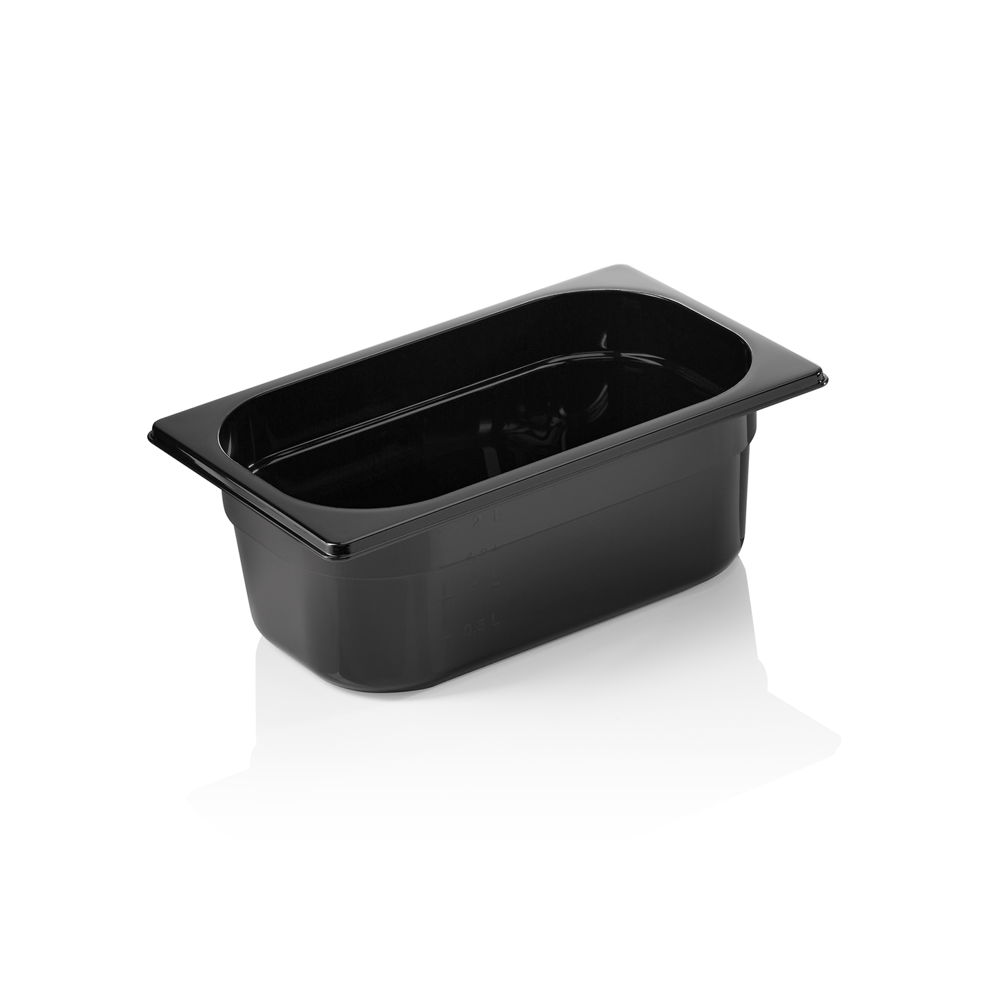 GN Behälter 1/4 GN 96 Black, 100 mm, schwarz, Polycarbonat 