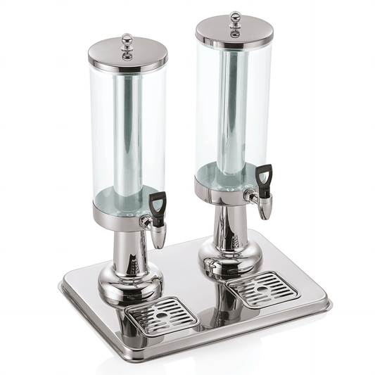 Getränkedispenser, 2+3 ltr., 41,5 x 31,5 x 50 cm, Chromnickelstahl, Polycarbonat 