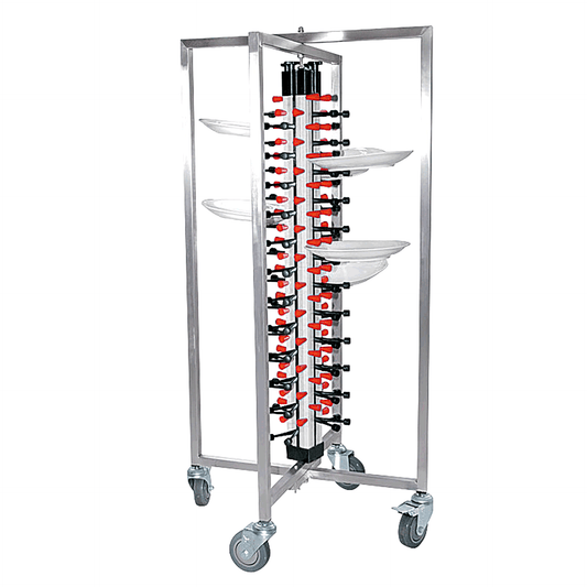 Tellerstapelsystem für 48 Teller, 65 x 59 x 126 cm 65 x 59 x 126 cm, Aluminium, Stahl, ABS 