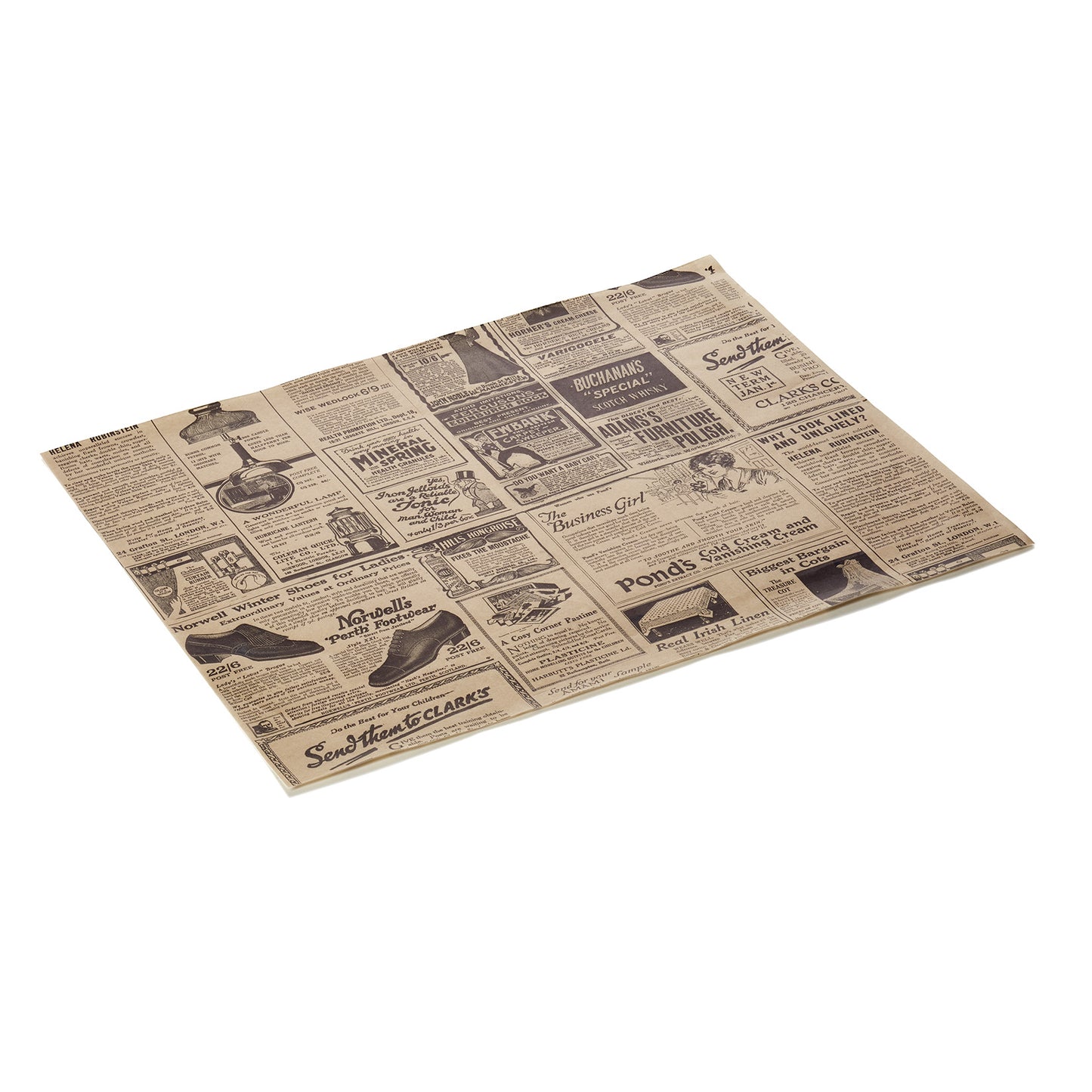 Burgerpapier Times Brown Set WRAP & GO, 28 x 34 cm, Set á 1000 Stück, Fettpapier 