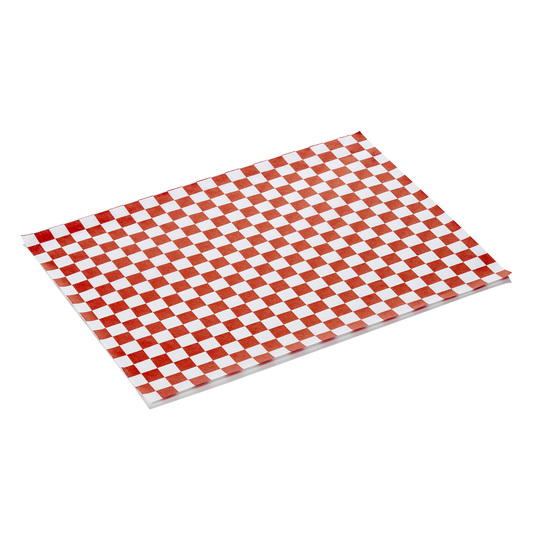 Burgerpapier Rot Weiss Set WRAP & GO, 25 x 20, Set á 1000 Stück, Fettpapier 