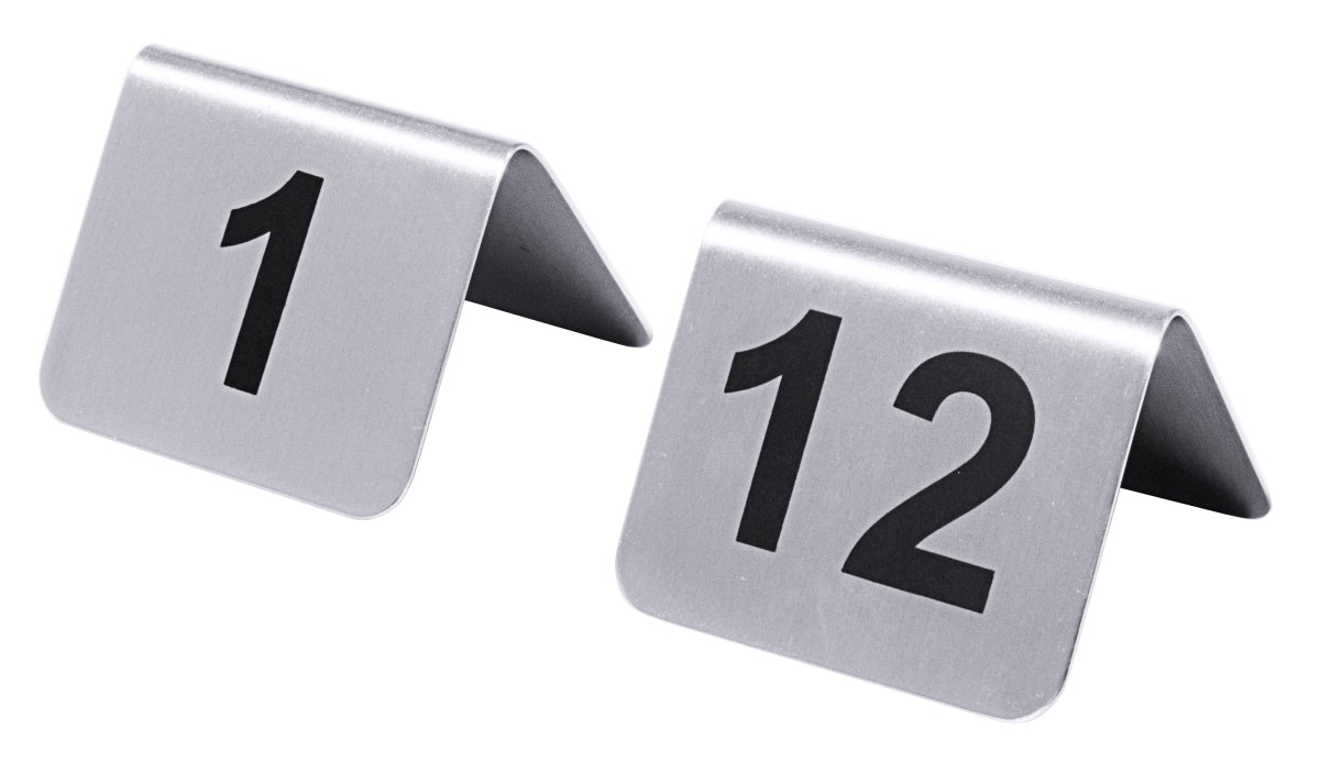 Tischnummern mit Nummern 1 bis 12