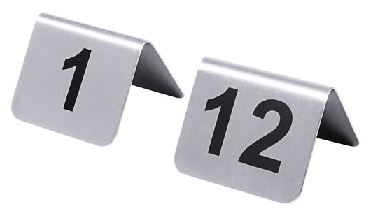 Tischnummern mit Nummern 1 bis 12