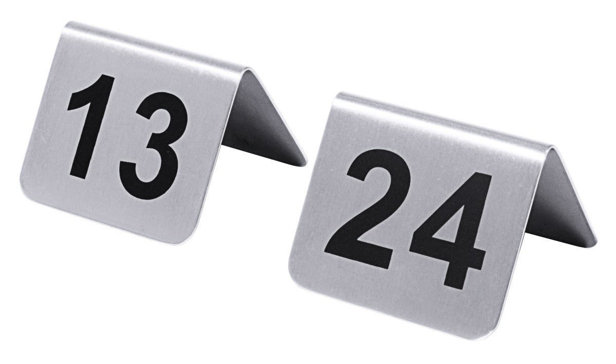 Tischnummern mit Nummern 1 bis 72, Edelstahl 18/10, Nummern wählbar