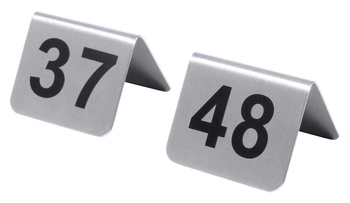 Tischnummern mit Nummern 1 bis 72, Edelstahl 18/10, Nummern wählbar