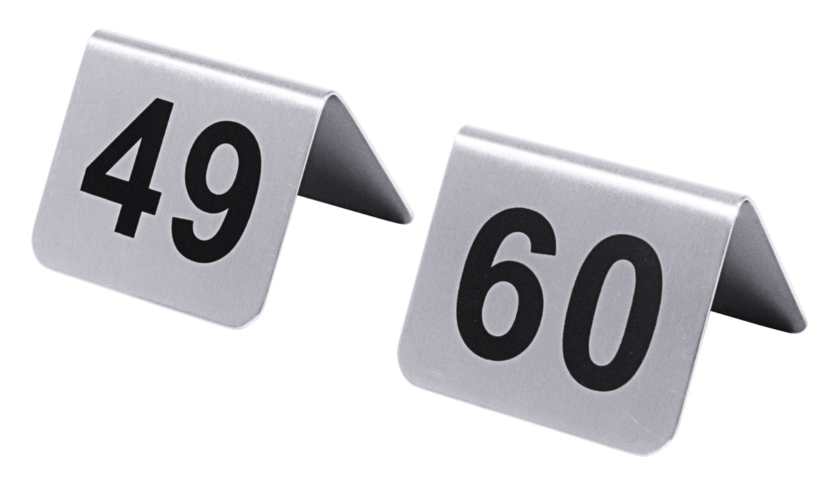 Tischnummern mit Nummern 1 bis 72, Edelstahl 18/10, Nummern wählbar