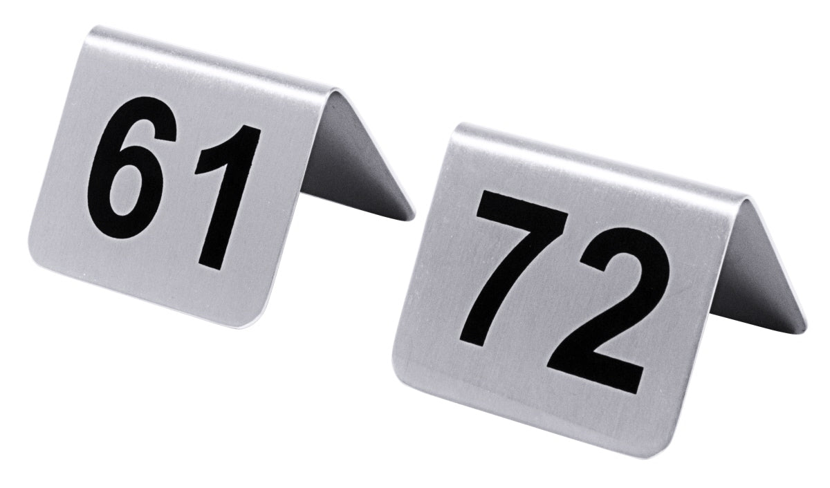 Tischnummern mit Nummern 1 bis 72, Edelstahl 18/10, Nummern wählbar