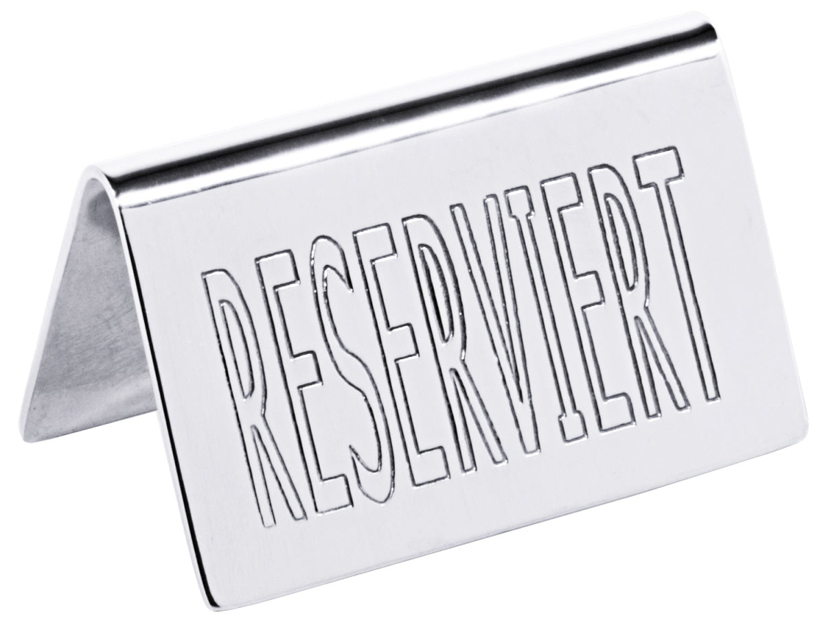 Reserviert-Aufsteller mit deutschem Text: RESERVIERT