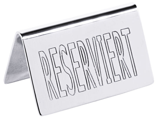 Reserviert-Aufsteller mit deutschem Text: RESERVIERT