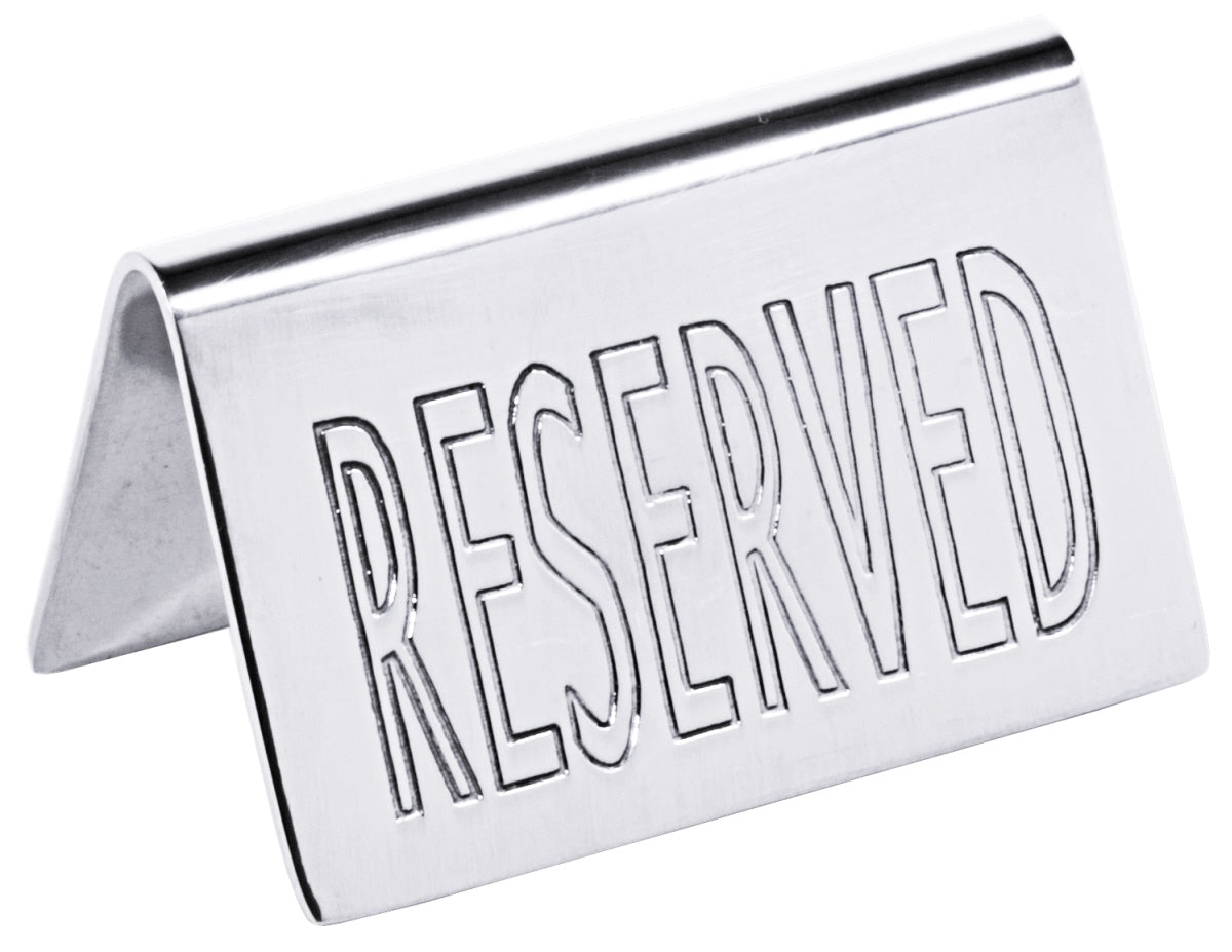 Reserviert-Aufsteller, Edelstahl 18/10, seidenmatt. deutsch oder englisch wählbar