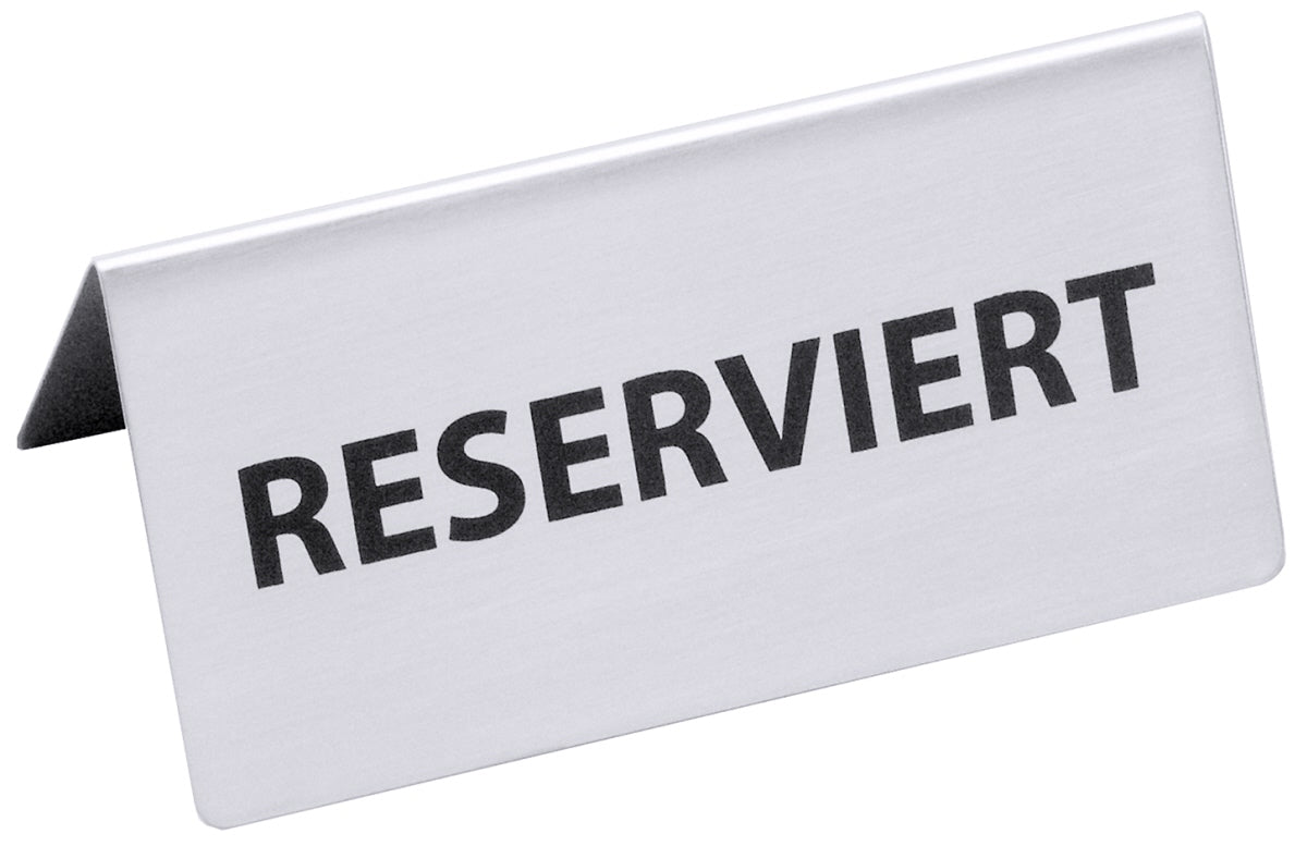 Reserviert-Aufsteller mit deutschem Text: RESERVIERT