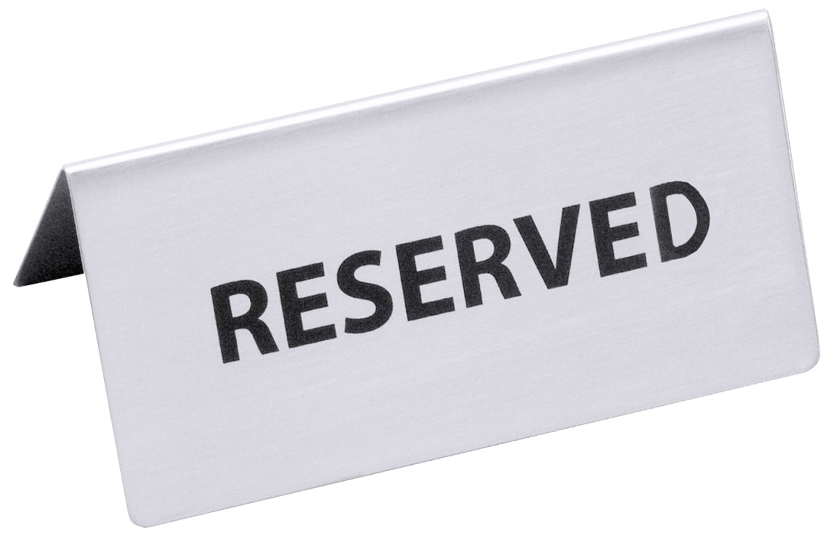 Reserviert-Aufsteller, Edelstahl 18/0, hochglänzend, deutsch oder englisch wählbar