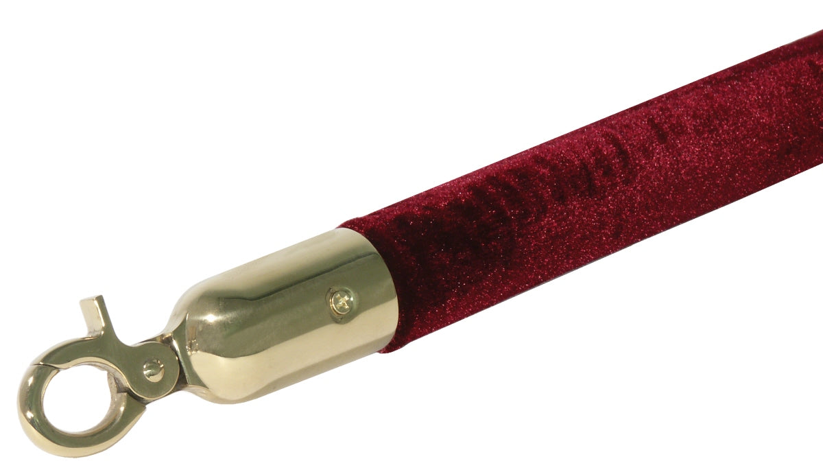 Dunkelrotes Seil 150 cm goldfarben