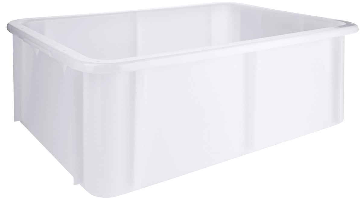 Stapelkasten, weiß, weißem HD-Polyethylen, Größe wählbar