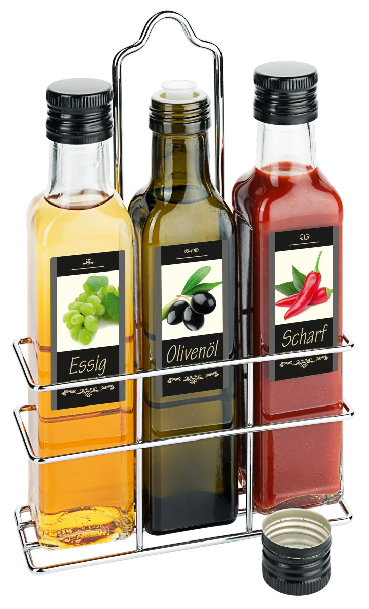 Menage Essig/Öl, Sauce, verchromtem Draht, Größe wählbar