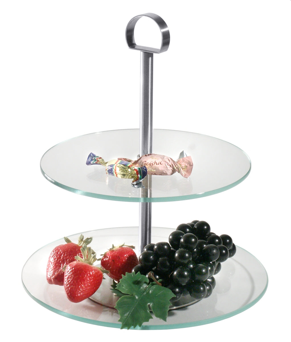 Glas-Etagere , zweistufig, mit zwei Glasscheiben