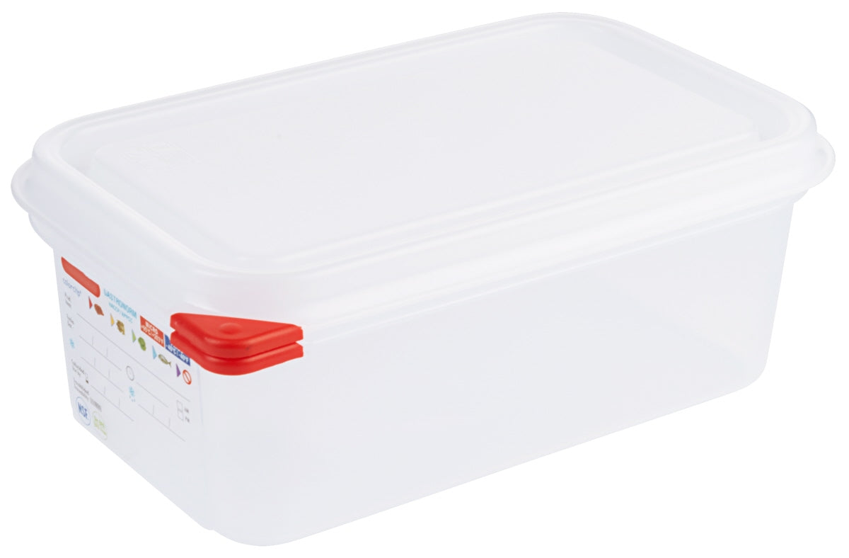 GN Behälter Polypropylen, transparent-weißem Polypropylen, Größe wählbar