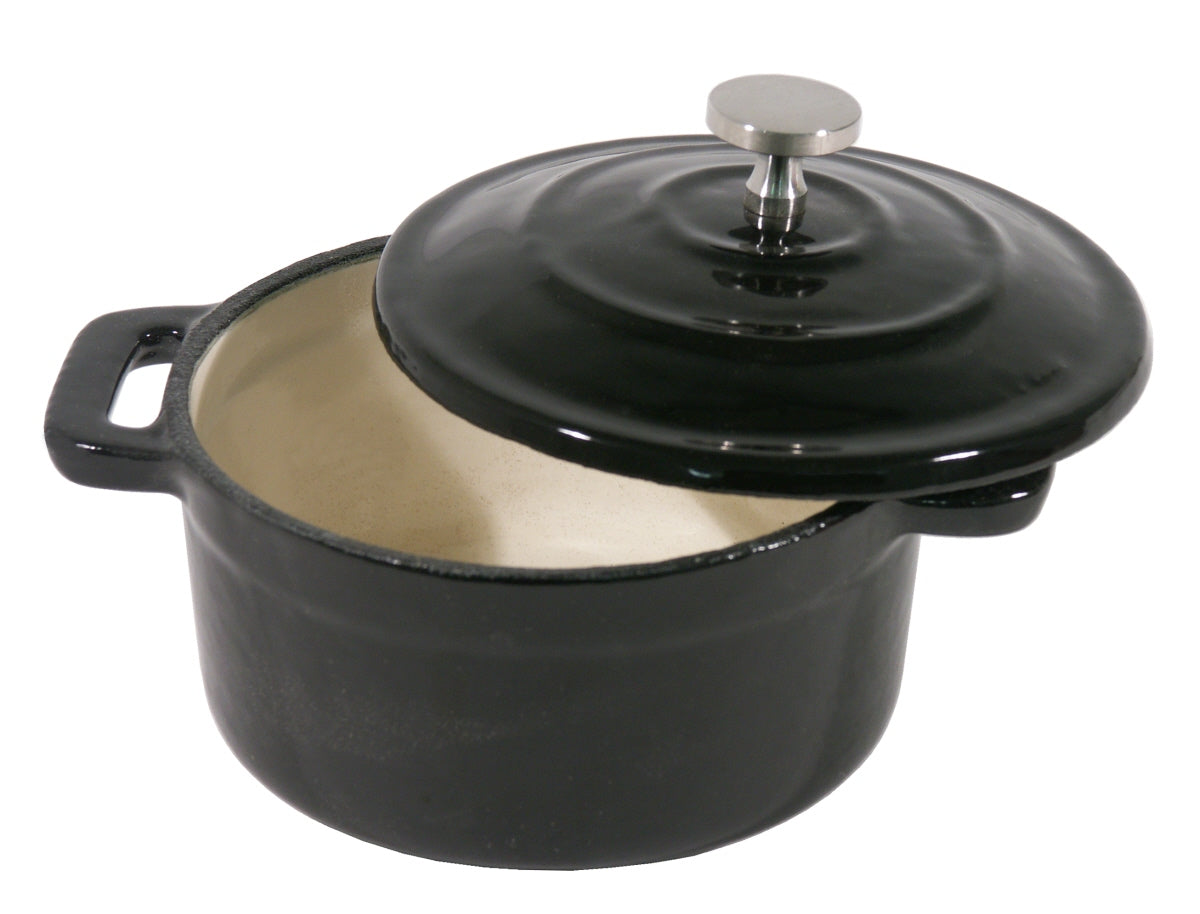 Mini-Cocotte, rund 0,25 l / schwarz