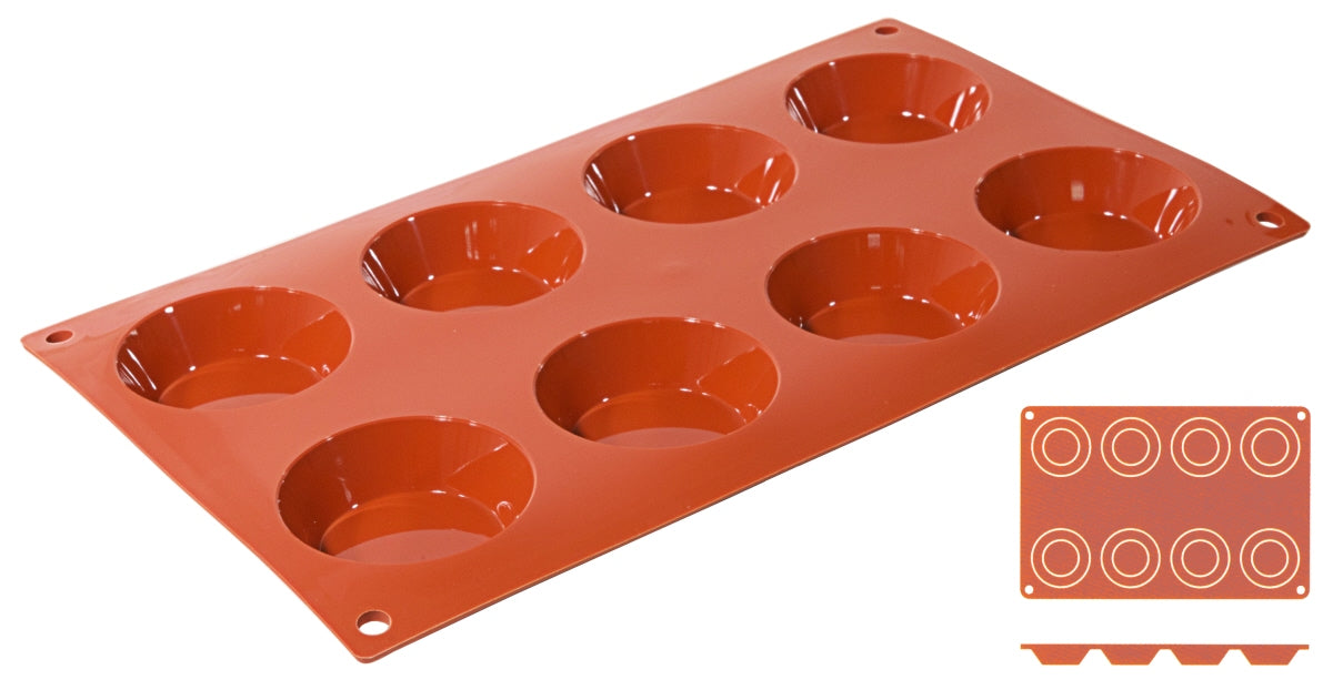 Silikon-Backmatte, TARTELETTE mit 8 Formen