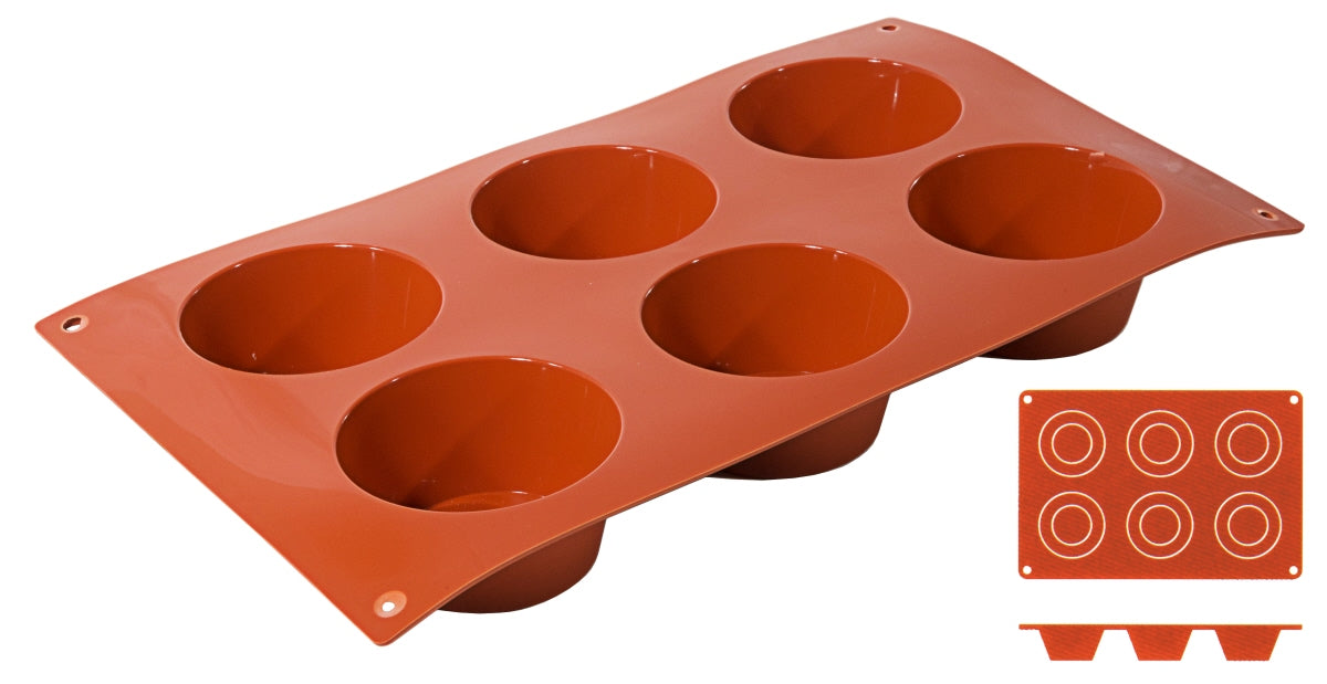 Silikon-Backmatte, MUFFIN mit 6 Formen