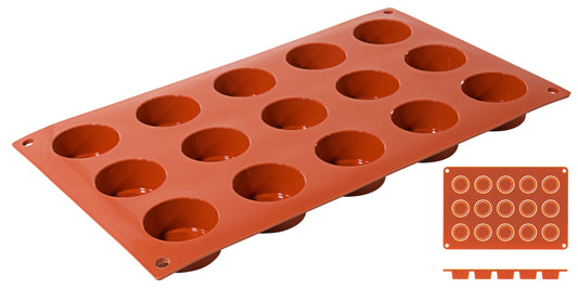 Silikon-Backmatte, MINI-ZYLINDER mit 15 Formen