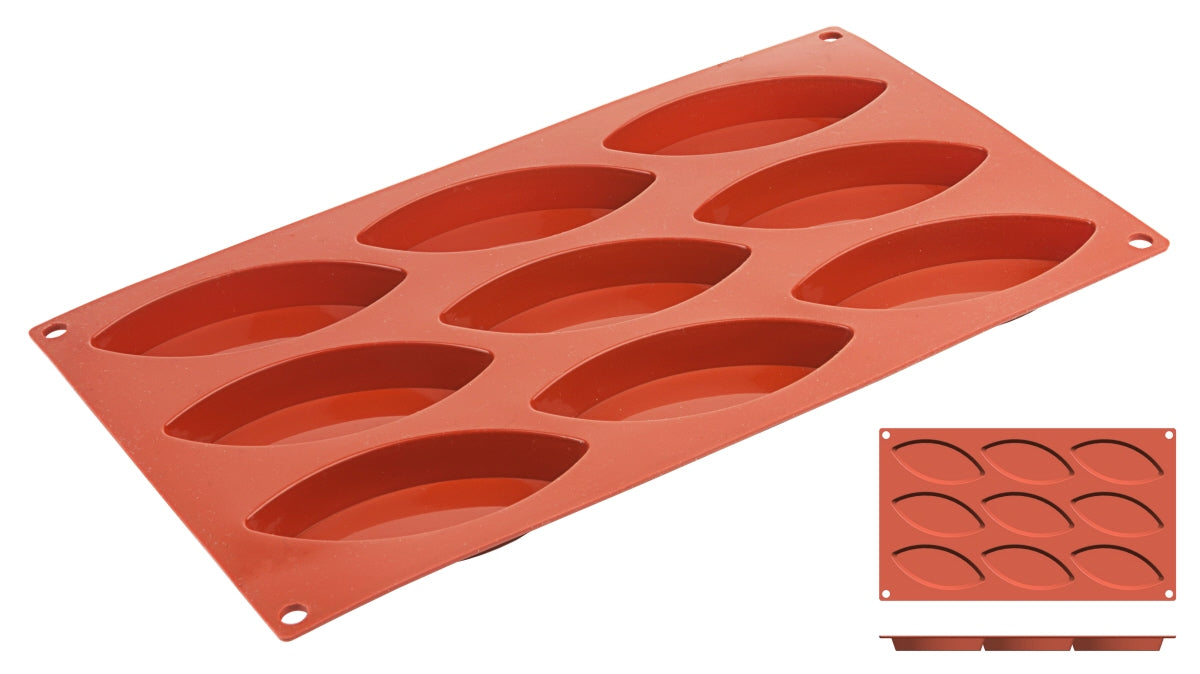 Silikon-Backmatte, SCHIFFCHEN mit 12 Formen, reinem flexiblen Silikon, Größe wählbar