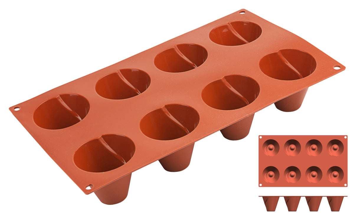 Silikon-Backmatte, KEGEL mit 24 Formen, reinem flexiblen Silikon, Größe wählbar