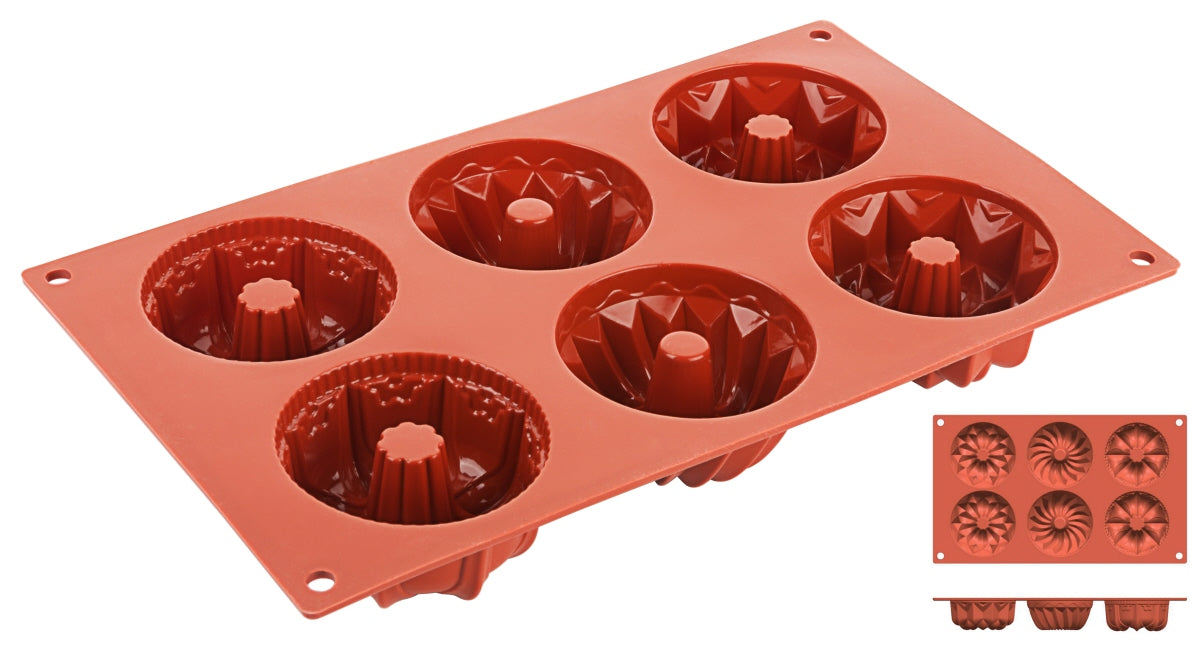 Silikon-Backmatte, GUGELHUPF mit 18 Formen, reinem flexiblen Silikon, Größe wählbar