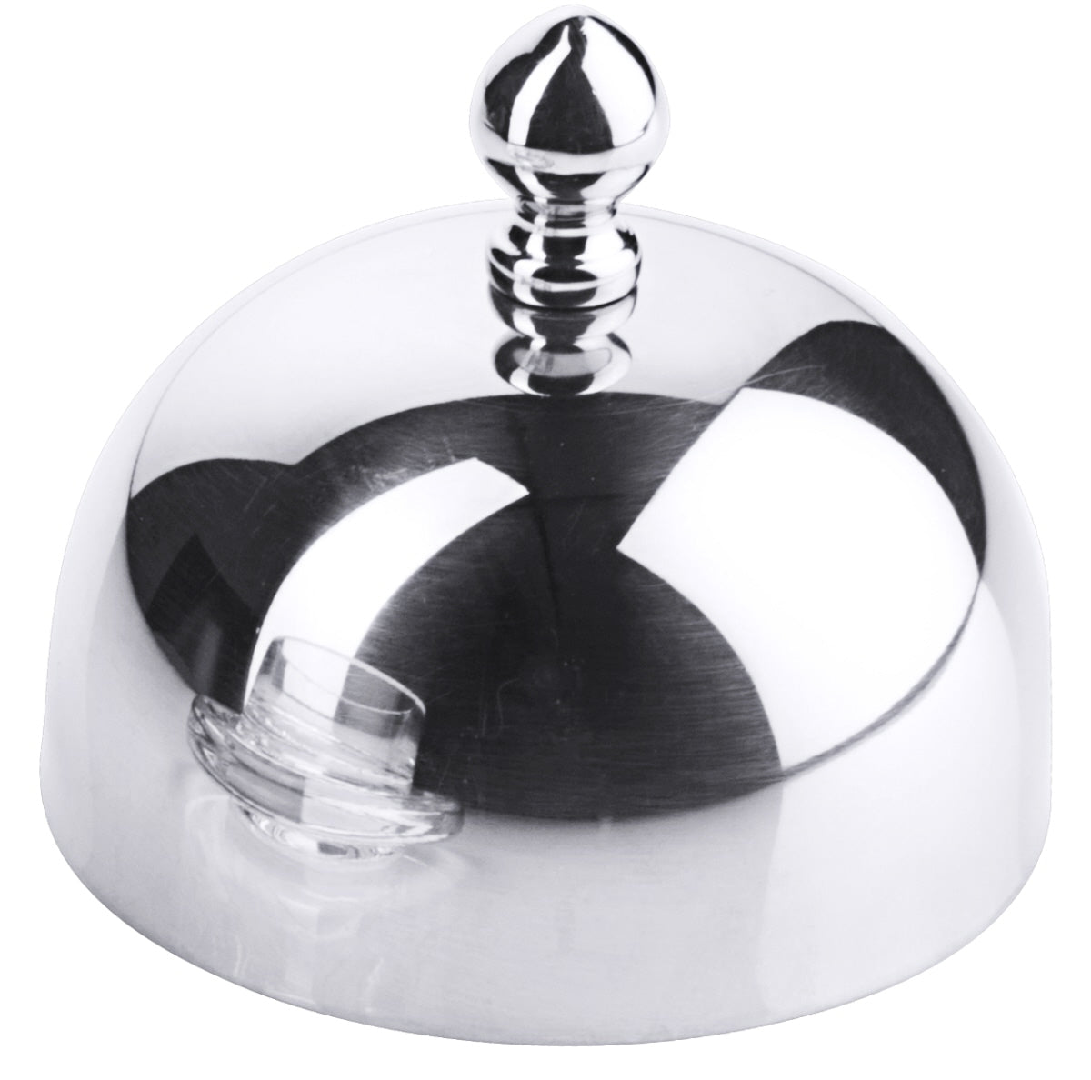 Butterschale mit Cloche, schwerem Glas mit Cloche aus Edelstahl 18/10, Größe wählbar