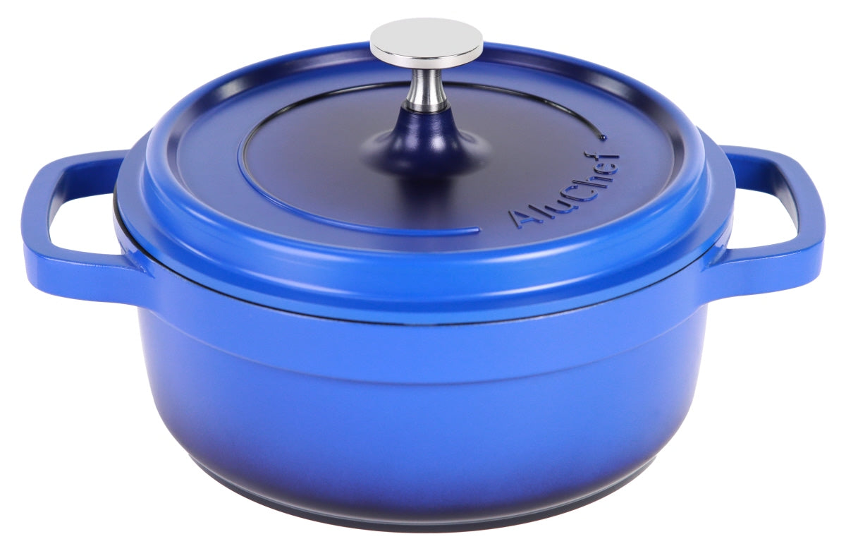 AluChef® Cocotte, rund 20 cm / blau
