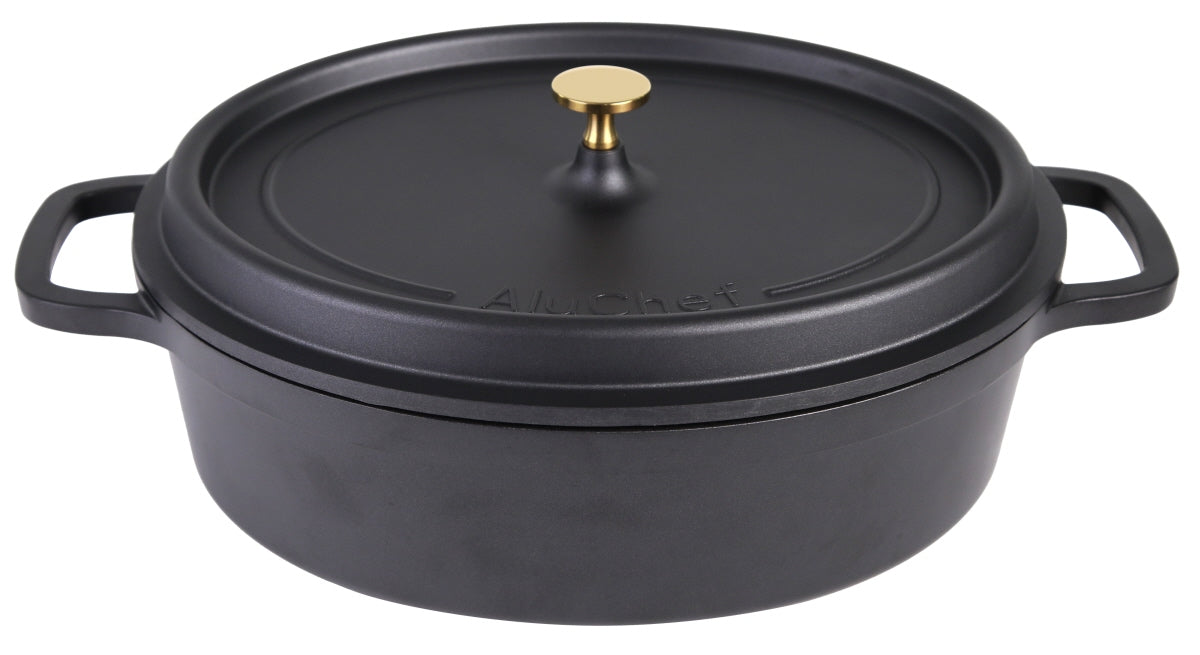 AluChef® Cocotte, oval, Aluminiumguss, Größe wählbar